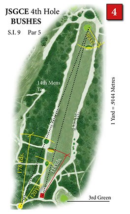Hole 4, Bushes — course diagram